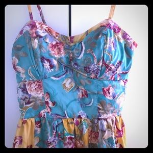 Band of Gypsies turquoise floral Dress